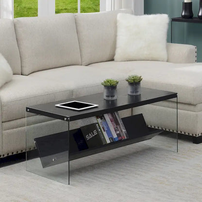 Convenience Concepts SoHo Glass Coffee Table with Shelf