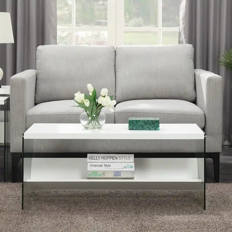 Convenience Concepts SoHo Glass Coffee Table with Shelf