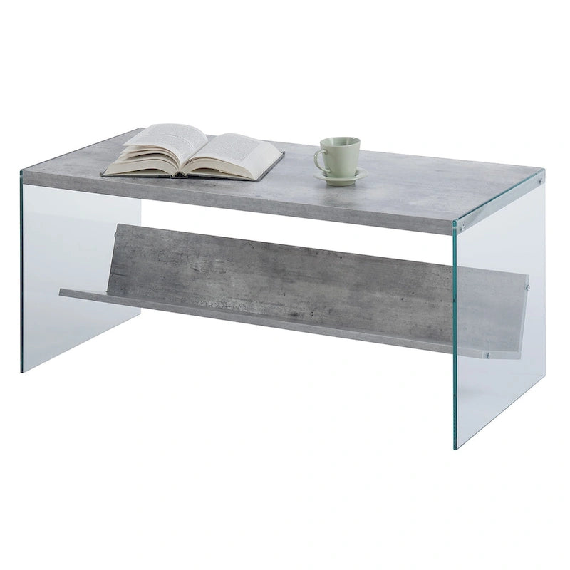Convenience Concepts SoHo Glass Coffee Table with Shelf