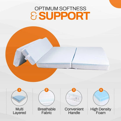 Cheer Collection 4 Folding Sofa Bed with 1 Gel Infused Memory Foam