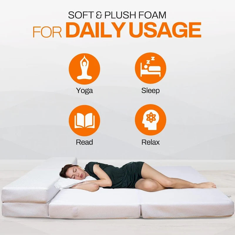 Cheer Collection 4 Folding Sofa Bed with 1 Gel Infused Memory Foam