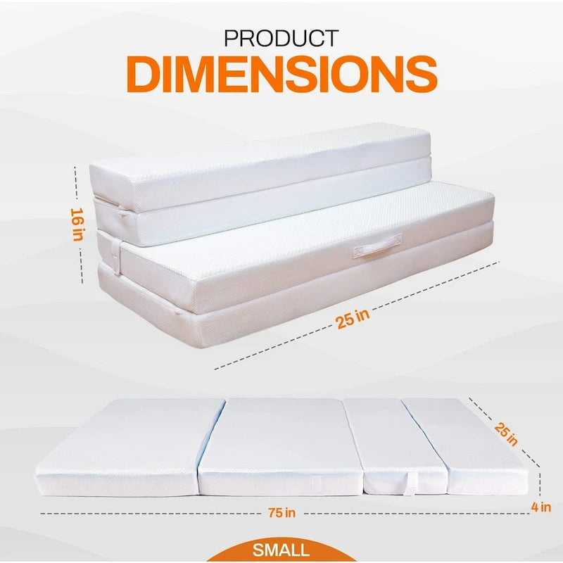 Cheer Collection 4 Folding Sofa Bed with 1 Gel Infused Memory Foam