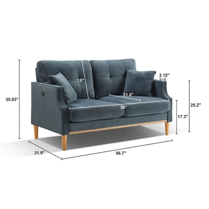 Loveseat With Waterproof Fabric,USB Charge