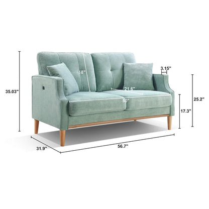 Loveseat With Waterproof Fabric,USB Charge