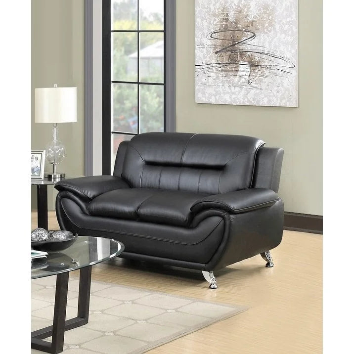 Sanuel 61.3 Faux Leather Pillow Top Arm Loveseat - N/A