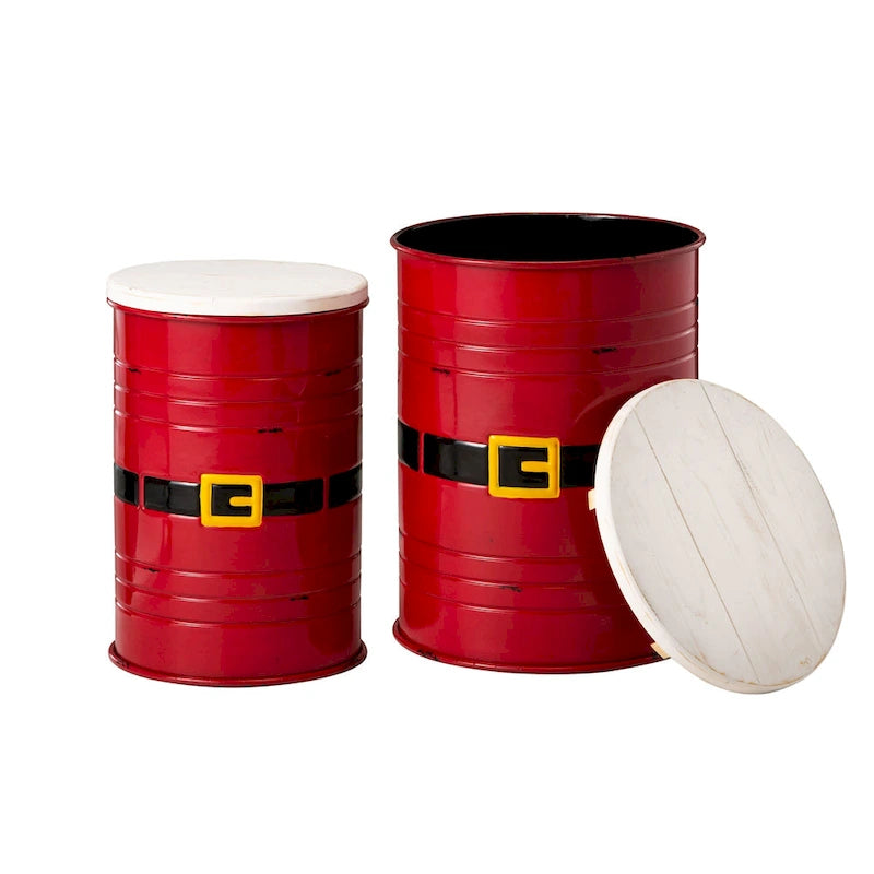 Glitzhome Set of 2 19 H Farmhouse End Table Storage Ottoman