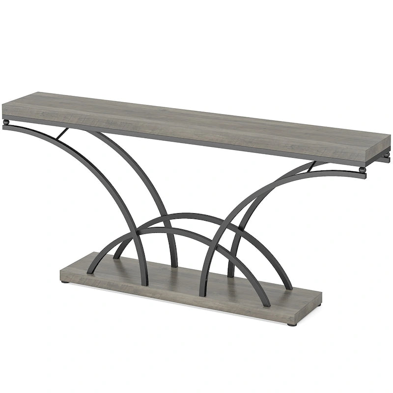 70.9 Inch Long Console Table for Entryway,Gold Sofa Table with White Faux Marble Tabletop