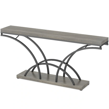 70.9 Inch Long Console Table for Entryway,Gold Sofa Table with White Faux Marble Tabletop