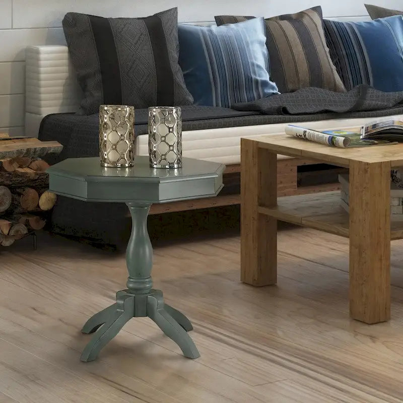 Bern Traditional 24-inch Solid Wood Octagon Side Table by Furniture of America