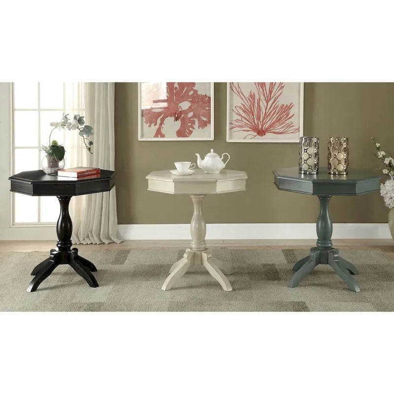 Bern Traditional 24-inch Solid Wood Octagon Side Table by Furniture of America