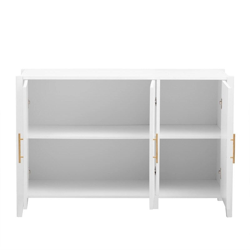 Featured Three-door Storage Cabinet with Metal Handles, Suitable for Corridors, Entrances, Living rooms, and Bedrooms