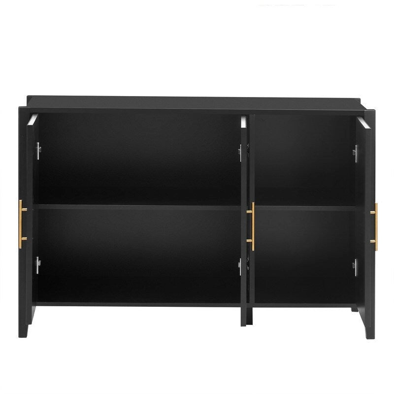 Featured Three-door Storage Cabinet with Metal Handles, Suitable for Corridors, Entrances, Living rooms, and Bedrooms