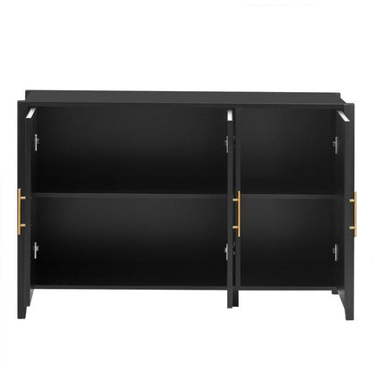 Featured Three-door Storage Cabinet with Metal Handles, Suitable for Corridors, Entrances, Living rooms, and Bedrooms
