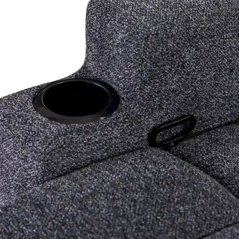 Manual Recliner Massage and Heating Chair Sofa with 2 Cup Holders Breathable Fabric