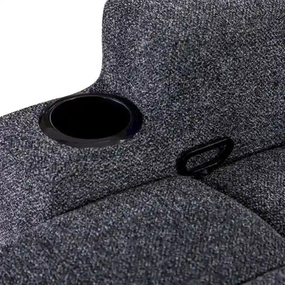 Manual Recliner Massage and Heating Chair Sofa with 2 Cup Holders Breathable Fabric