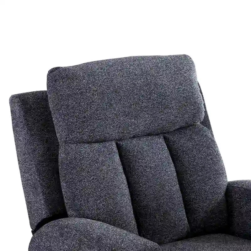 Manual Recliner Massage and Heating Chair Sofa with 2 Cup Holders Breathable Fabric