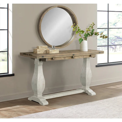 Napa 60 Solid Wood Pedestal Flip-top Sofa Console Table