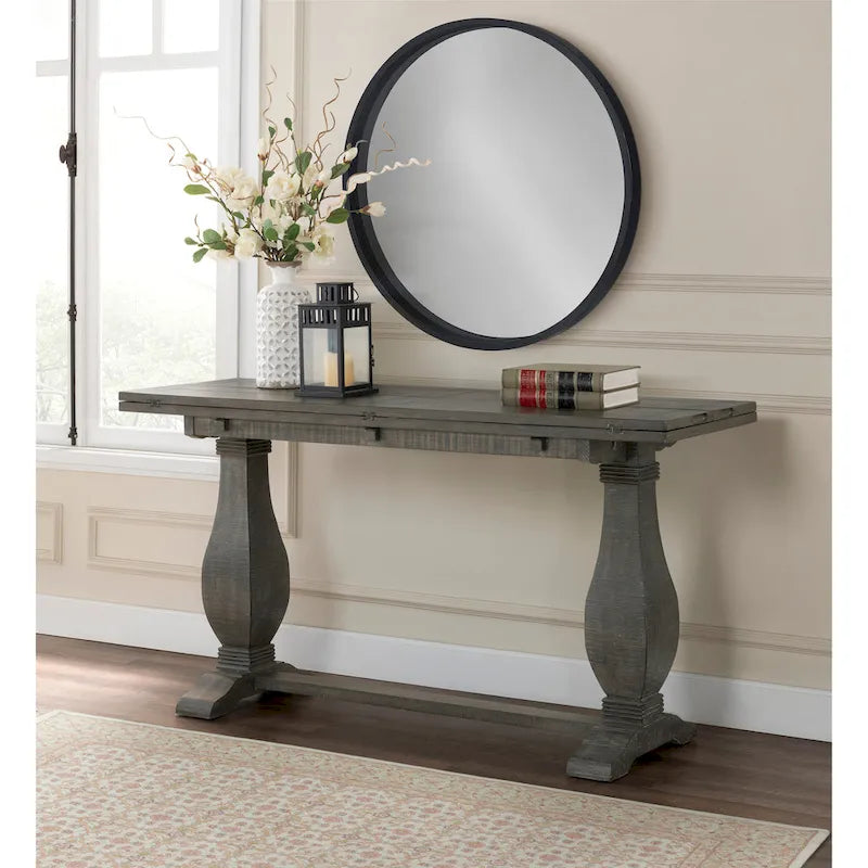 Napa 60 Solid Wood Pedestal Flip-top Sofa Console Table