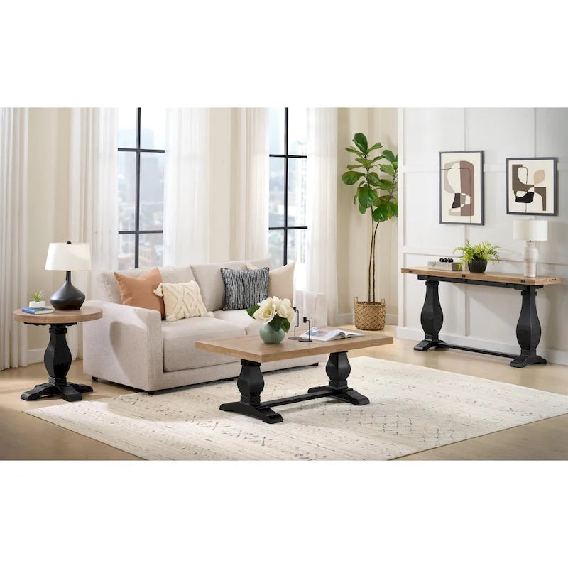 Napa 60 Solid Wood Pedestal Flip-top Sofa Console Table