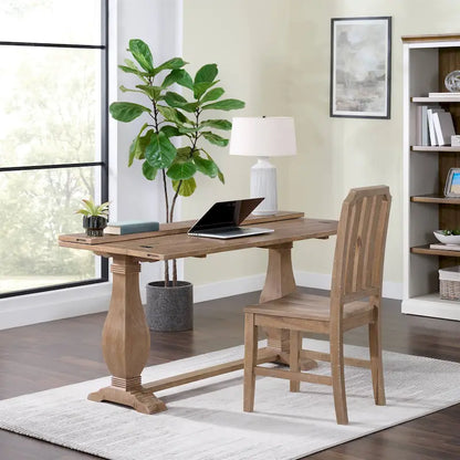 Napa 60 Solid Wood Pedestal Flip-top Sofa Console Table