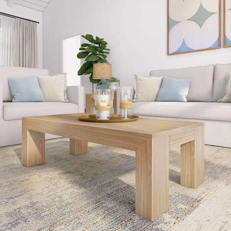 Plank and Beam Modern Rectangular Coffee Table - 48 x 24