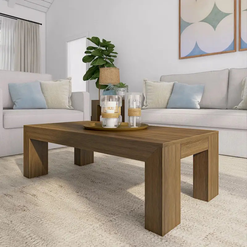 Plank and Beam Modern Rectangular Coffee Table - 48 x 24