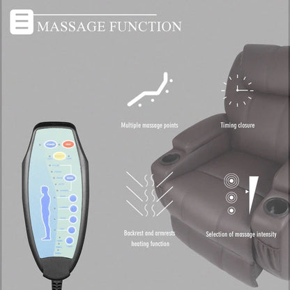 Homall Massage Recliner Chair Swivel Heating Faux Leather Living Room Chair