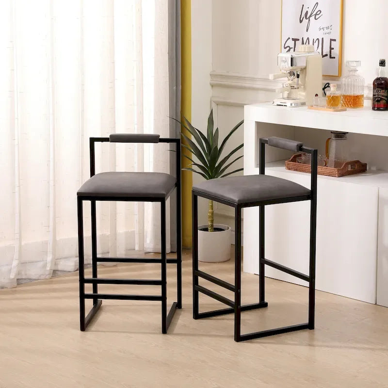 Modern Bar Stools Dining Chairs with Foot Rest for Kitchen