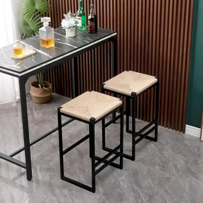 Modern Bar Stools Dining Chairs with Foot Rest for Kitchen