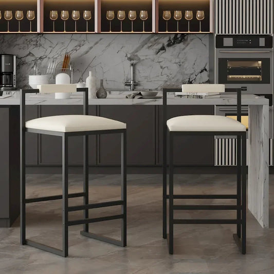 Modern Bar Stools Dining Chairs with Foot Rest for Kitchen