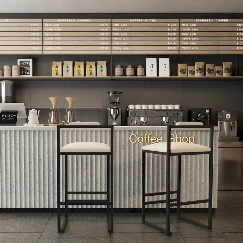 Modern Bar Stools Dining Chairs with Foot Rest for Kitchen