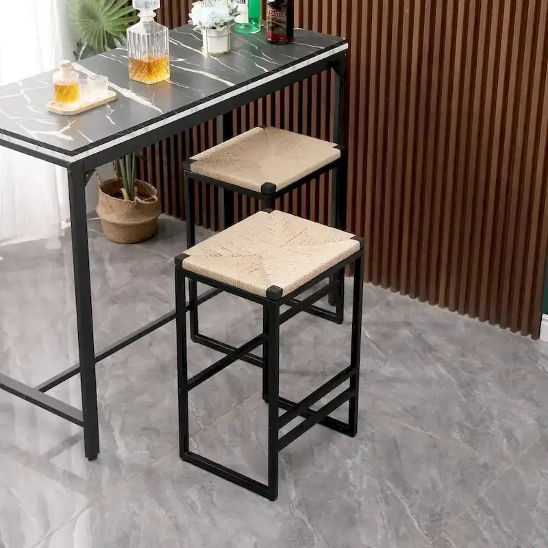 Modern Bar Stools Dining Chairs with Foot Rest for Kitchen