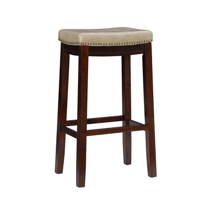 Linon Willamette Beige Faux Leather 32-inch Bar Stool