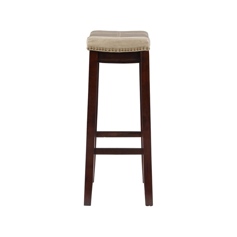Linon Willamette Beige Faux Leather 32-inch Bar Stool
