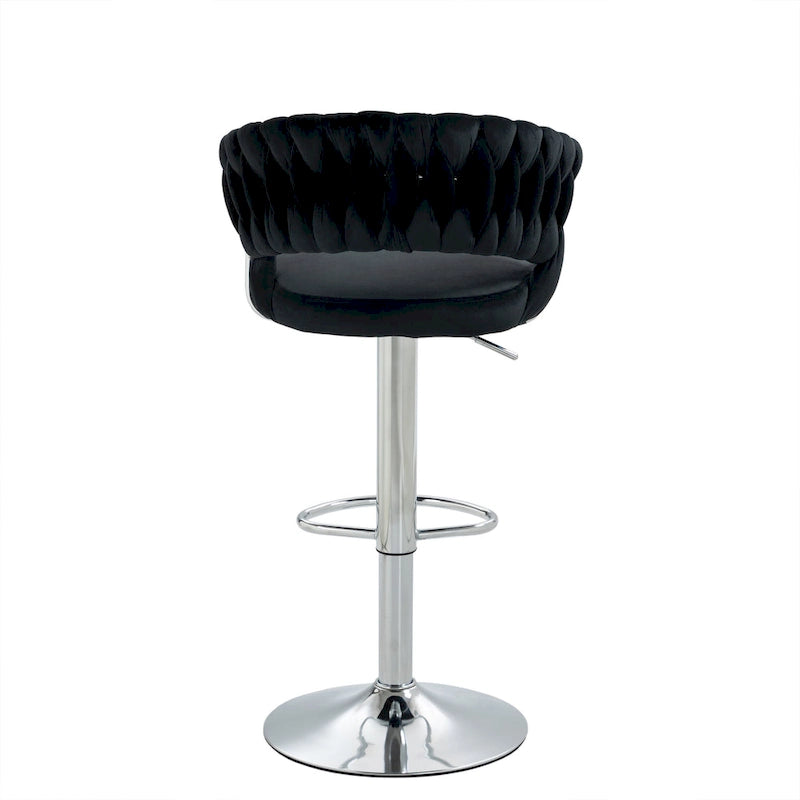 Modern Velvet Counter Bar Stools with Backs(Set of 4)