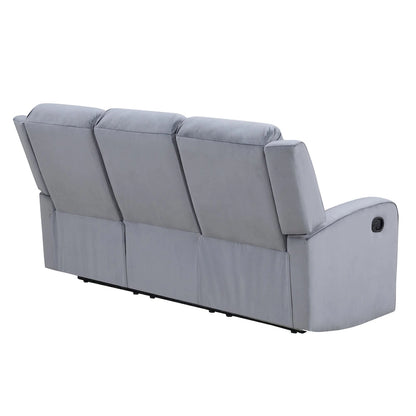 Dale Blue-grey Fabric Upholstered Reclining Sofa