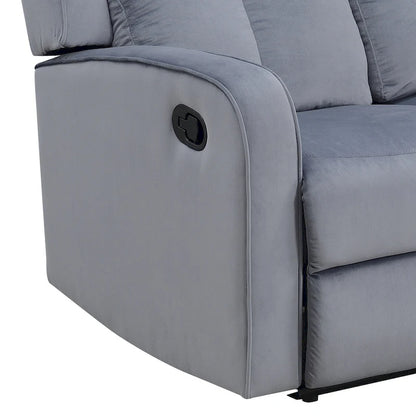 Dale Blue-grey Fabric Upholstered Reclining Sofa