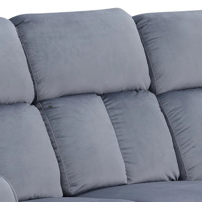 Dale Blue-grey Fabric Upholstered Reclining Sofa