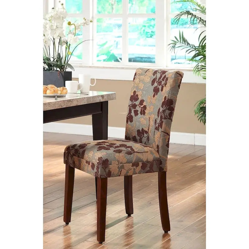 HomePop Classic Textured Sage Floral Chenille Dining Chair