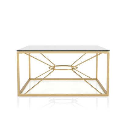 Taylan Glam Gold Coated 35-inch Steel and Glass Coffee Table by Furniture of America