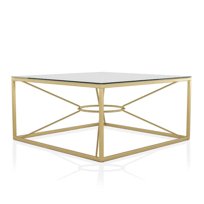 Taylan Glam Gold Coated 35-inch Steel and Glass Coffee Table by Furniture of America