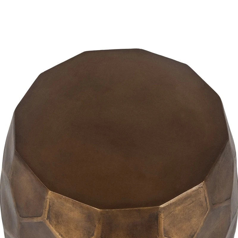 Adeco Round Copper End Table Outdoor Side Table or Stool for Patio