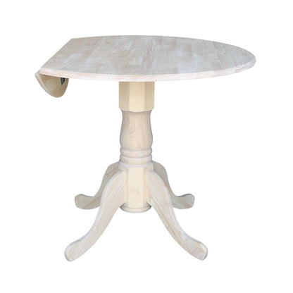 International Concepts Solid Wood Round 36-inch Drop-leaf Dining Table - Unfinished