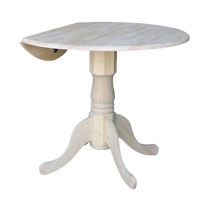 International Concepts Solid Wood Round 36-inch Drop-leaf Dining Table - Unfinished