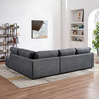 Gloria Mid-century Modern Cozy Sectional Linen Sofa