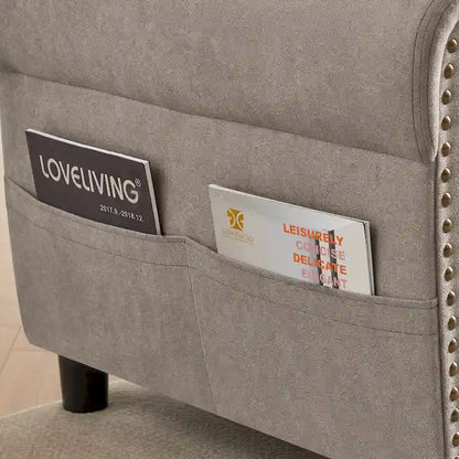 4 Seater L Shaped Reversible Nailed Sectional Sofa with Storage Ottoman