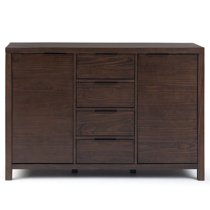 WYNDENHALL Fabian SOLID WOOD 54 inch Wide Contemporary Sideboard Buffet - 18 D x 54 W x 36 H
