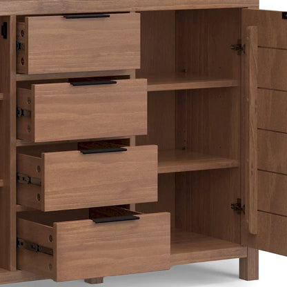 WYNDENHALL Fabian SOLID WOOD 54 inch Wide Contemporary Sideboard Buffet - 18 D x 54 W x 36 H