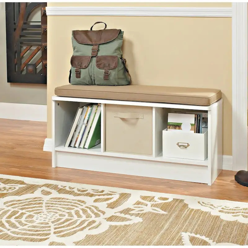 Porch & Den Southbrook 3-cube Storage Bench with Tan Cushion