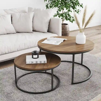 Nathan James Stella Round Nesting Coffee Table Set of 2